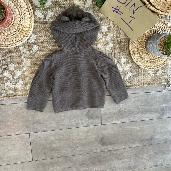 New Carter's Christmas Reindeer Hooded Thick Knit Cardigan 
Jacket Sweater - Picture 11 of 15